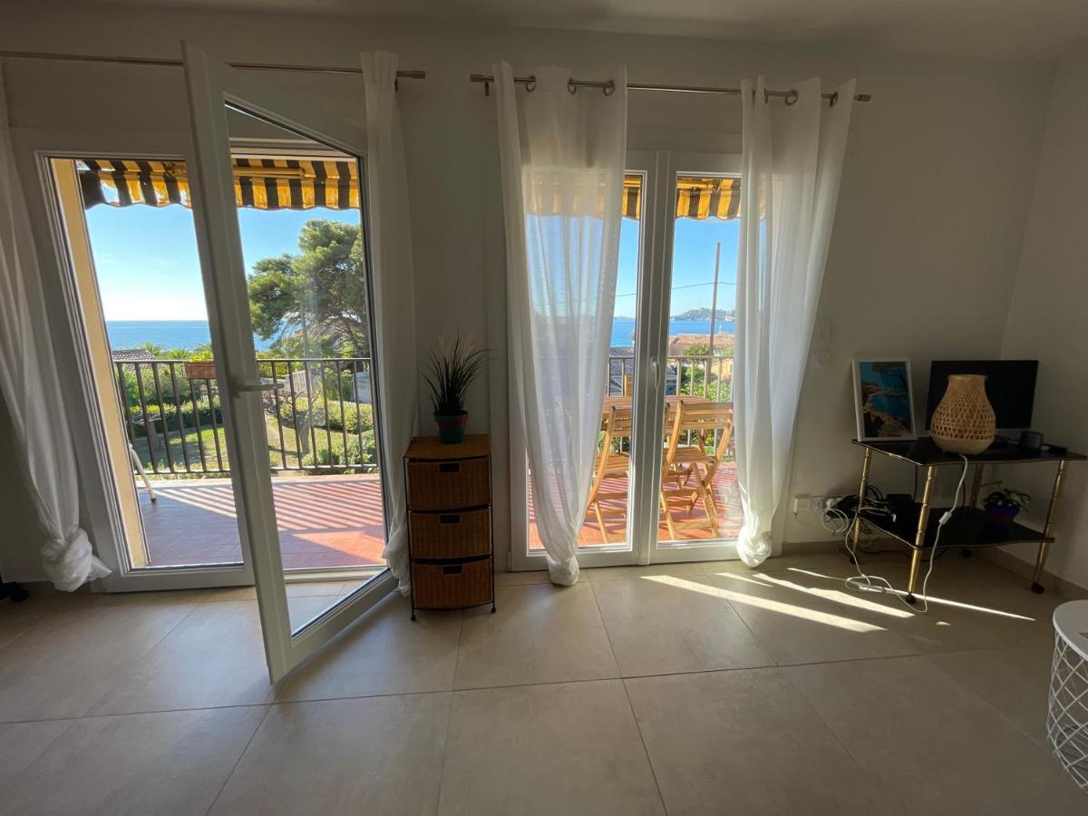 Appartement Cosy Vue Mer A 50 M De La Plage - Refait A Neuf Et Climatise Le Pradet Bagian luar foto